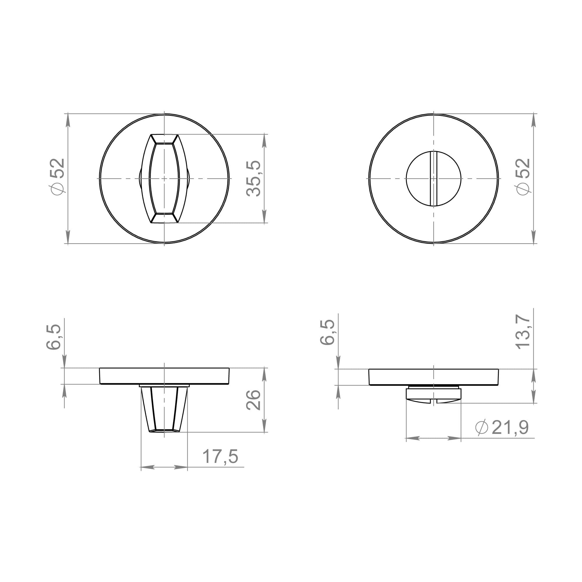 Ручка Fuaro поворотная BK6.R.ZLR52